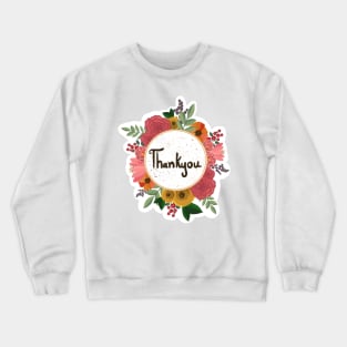 Thankyou floral sticker Crewneck Sweatshirt